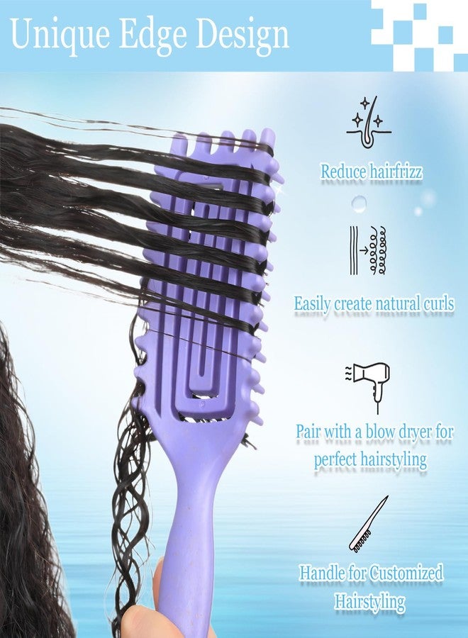 suniya Curly Hair Brush,Curl Defining Brush,Slick Back Hair Brush,Rat Tail Comb,Edge Bristle Brush,Clip Claw,Bow,Satin Scrunchies,No Damage Hair Ties,Scarf Hair Ties,Gifts For Women,Best Gift Set(Purple) - Image 3